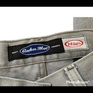 Anchor Blue Wide Leg Mens 100% Cotton Pants Size 36x32 Gray